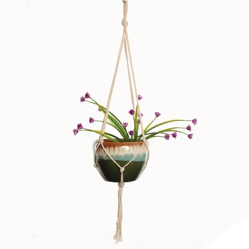Macrame Plant Hanger Woven Cotton Rope Creative Garden Hanging Planter for Succulent Plants Home Decoration, Rope Only
