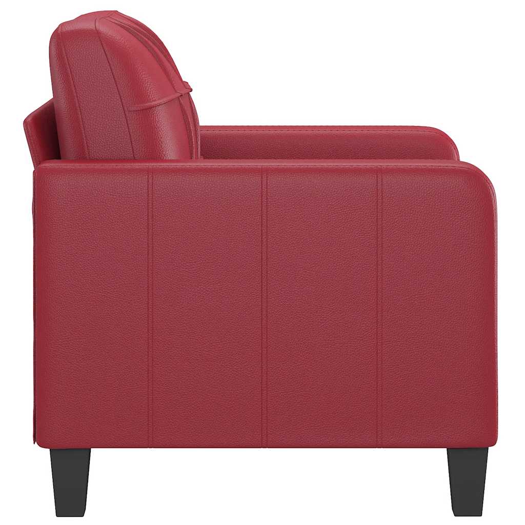 Armchair Burgundy 60 Cm Faux Leather