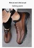Men's Waterproof No-Tie Leather Sports Shoes - Versatile Black Business Casual