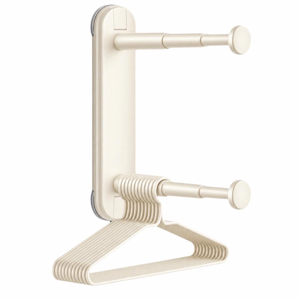 Suction Cup Hanger Organizer Stacker Telescopic Clothes Hanger Storage Home Use