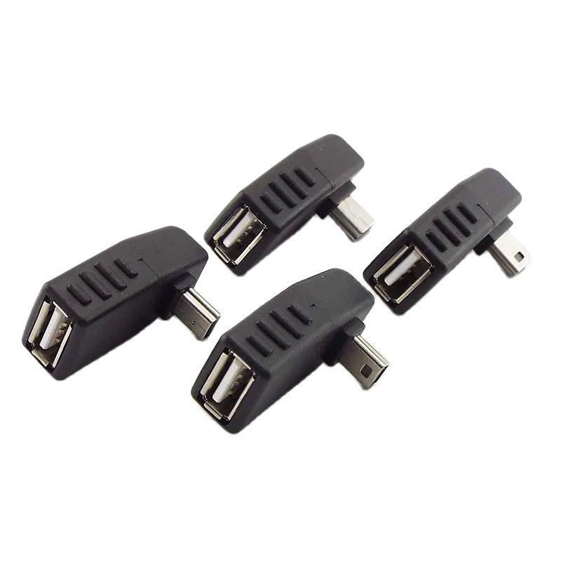 Mini USB 5kolíkový samec na USB typ A samice 90stupňový úhlový převodník Konektor dat synchronizace OTG adaptér pro auto PC Tablet Telefon U-Disk