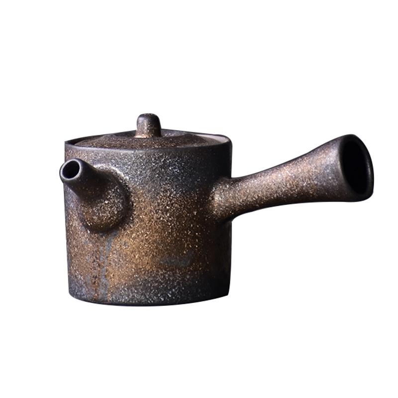 175ml Japanese Style Ceramic Side Handle Teapot Vintage Handmade Gilded Kung Fu Tea Set