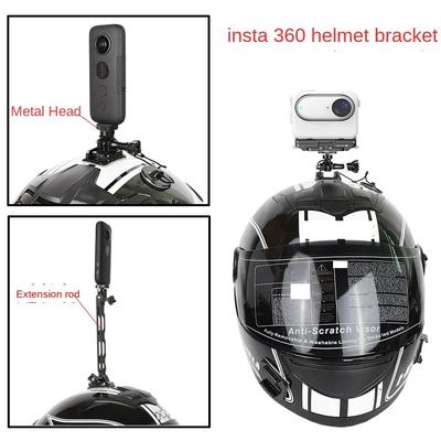 Cycling Motorcycle Helmet Mount Adapter Bracket Fixed Seat for Gopro 13 12 DJI Action 4 Insta360 Ace Pro Go3 X3 Camera Accessory
