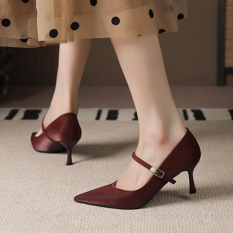 

3356-3 Red Pointed Stiletto High Heels for Women, Bridal & Banquet, 6.5CM EU 37