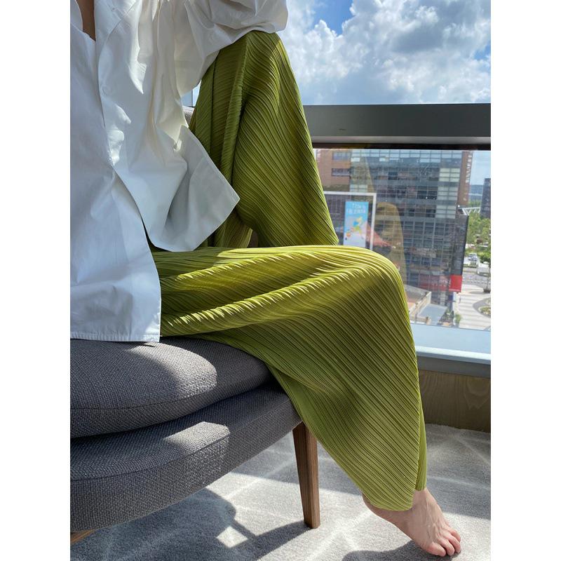Damen High-Waist Plissee Weitbein Hose: 2025 Sommer Retro-Stil