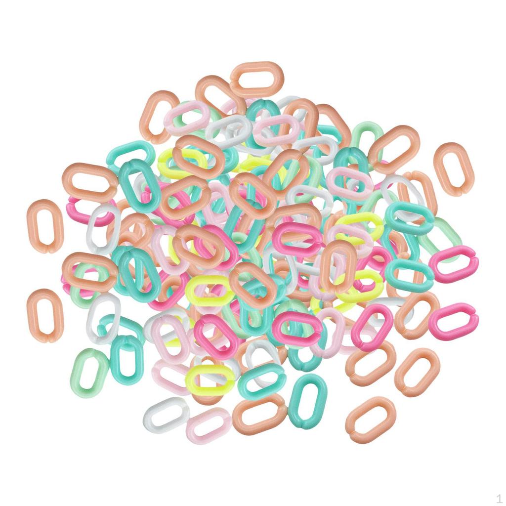 300Pcs Acrylic Assorted Color Linking Rings Connectors for Glasses Bags Earring Necklace Jewelry
