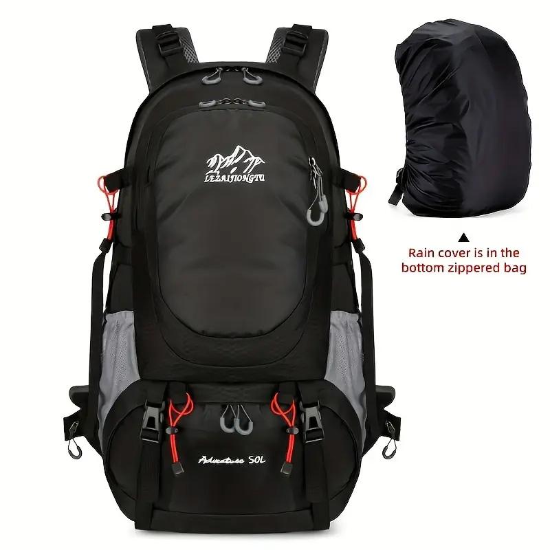 Hiking Backpack With Rain Cover Sport Camping Breathable Back Support Ruckpack Outdoor Climbing Trekking Daypack Large Schoolbag