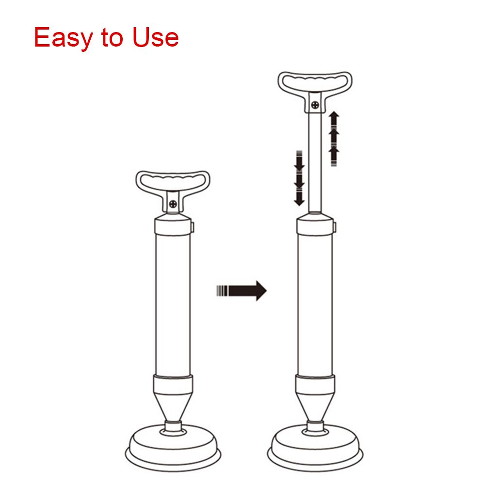 Handle Toilet Suction Plunger with Two Suckers High Pressure Bathroom Showeroom Bathtub Drain Buster Cleaner Tool
