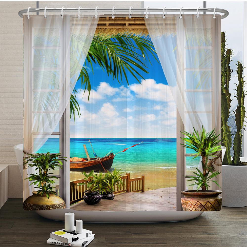 Rural Idyllic Flowers European Garden Shower Curtain Bathroom Waterproof 3d Printed Bath Curtains With 12 Hooks Polyester Cloth