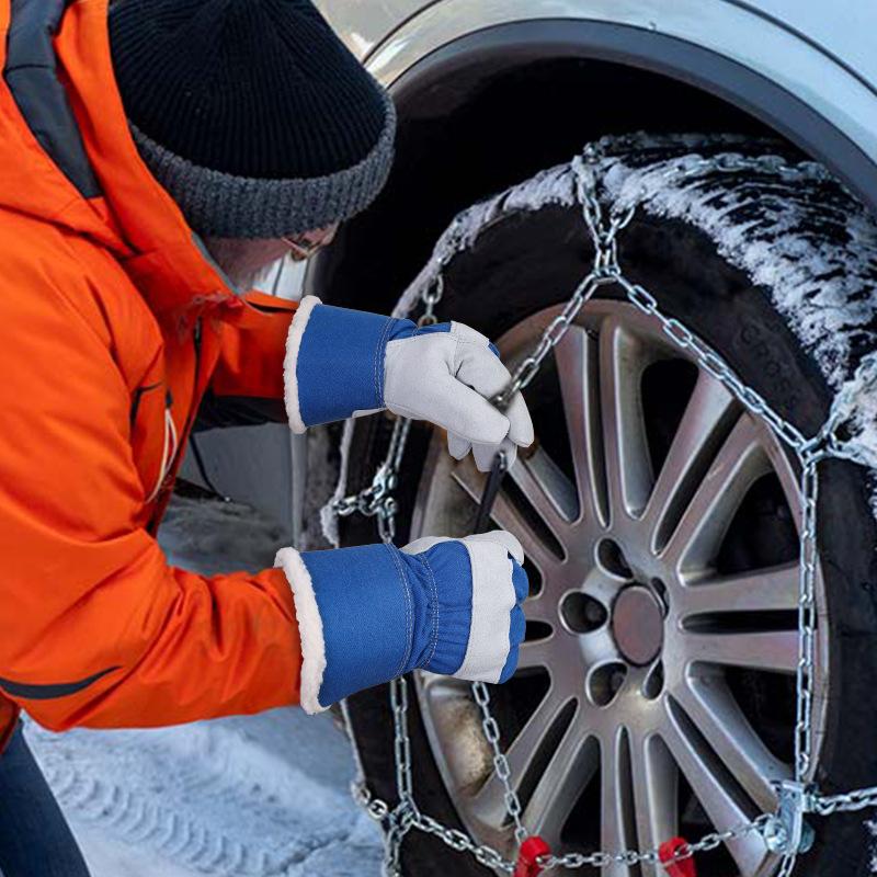 Labor Protection Work Gloves  Cowhide Wear-resistant Sea Tiger Thickened Cold Storage Handling Shovel Snow Ice Sculpture Warm Gloves