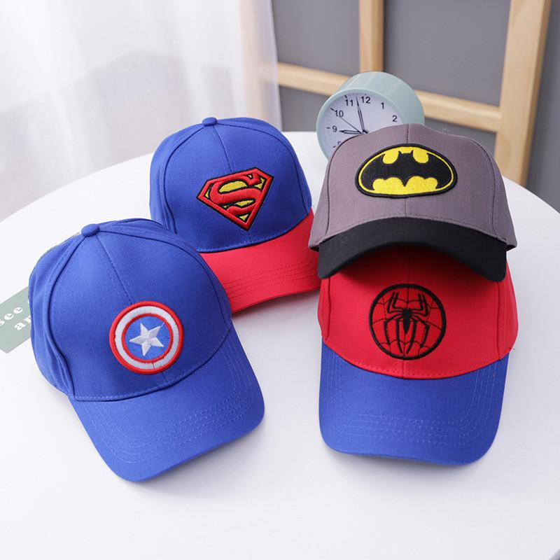 Batman Superman Kids Baseball Cap With Breathable Cotton And Short Brim