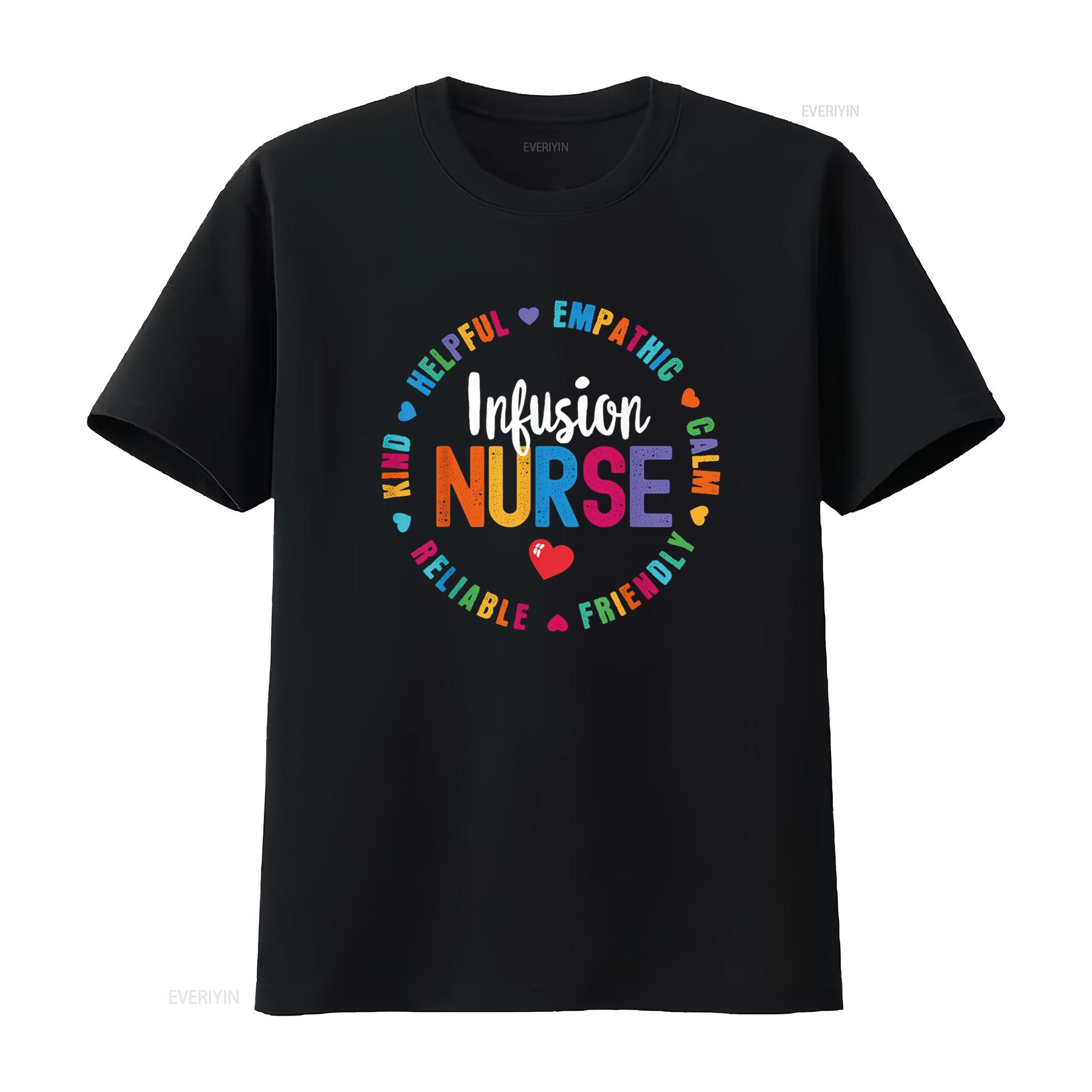 

Infusion Nurse Certified Registered Squad T Shirt vintage Washed Top For Everyday Wear fashion Stretched Casual Breathable 4XL