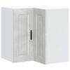 Porto Corner Wall Mounted Kitchen Cabinet In Concrete Grey Made of Wood Based Material