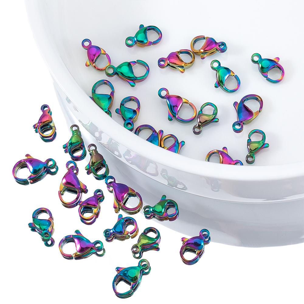 20pcs 100pcs 9-15mm Multi Color Lobster Clasps Stainless Steel Claw Chain Connectors for Bracelets Necklaces DIY Jewelry Making