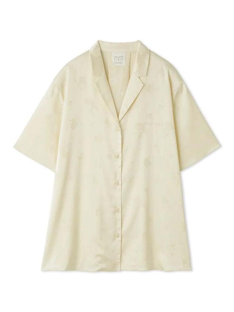Gelato Pique Satin Flower JQD Shirt PWFT242302 CRM Women's