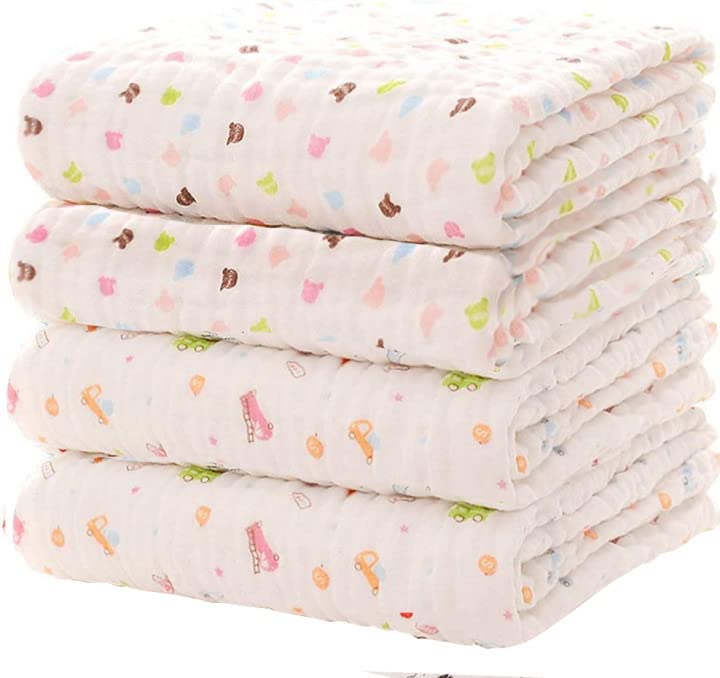 Soft Baby Bath Comfortable for Cute Towel, 6-ply Gauze, Quick-Drying, Absorbent, 100% Cotton, Newborns, Design, Fade-Resistant, Antibacterial,