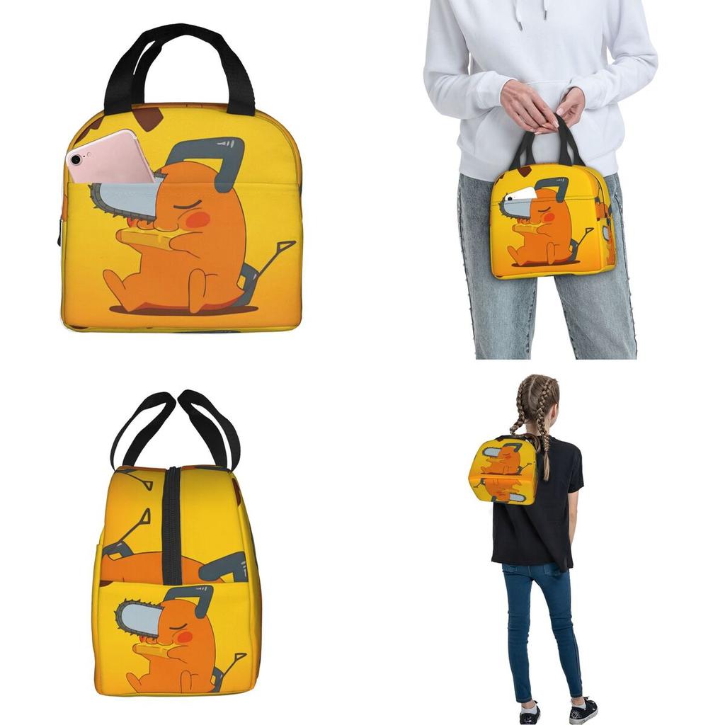 Kawaii Pochitas Insulated Lunch Bags Food Container Bags Portable Thermal Cooler Lunch Boxes For School Office