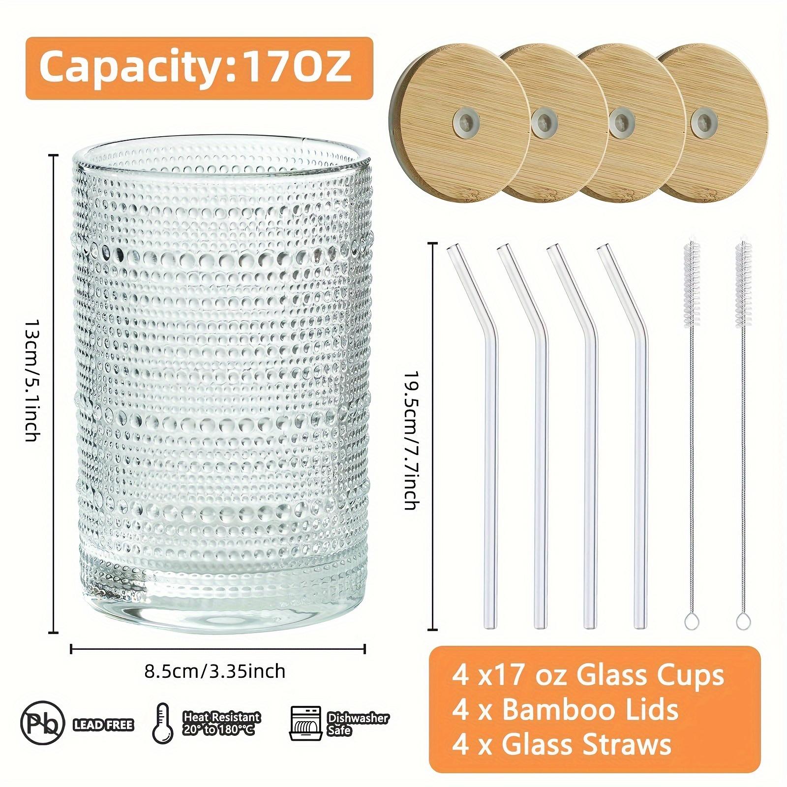 

Элегантный набор бокалов Hobnail Highball из 4 предметов с крышками и трубочками — идеально подходит для коктейлей, соков и многого другого — идеально подходит для любого случая 17 Oz