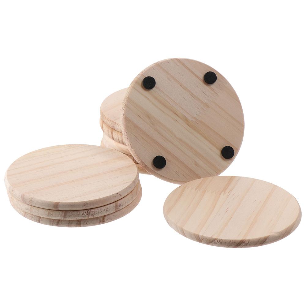 Round Coasters Burlywood Blank Wooden Coasters DIY Wood Kit  Crafts