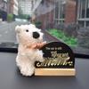 West Highland Dog Plush Car Parking Number Plate & Blackboard Ornament