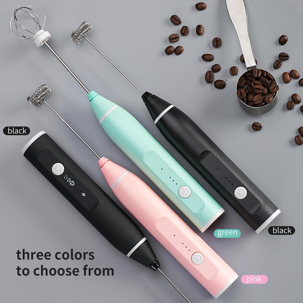 1 PCS Handheld Egg Beater 3 Speeds Electric Milk Frother Foam Maker Mixer USB Rechargeable Coffee Drink Frothing Wand Foamer