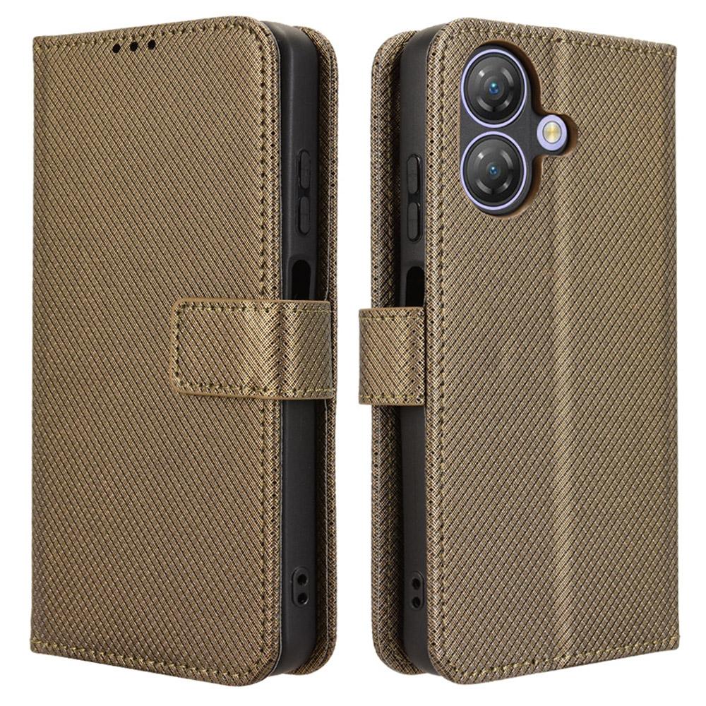 For Ulefone Note 21 Case PU Leather Diamond Texture Wallet Phone Cover