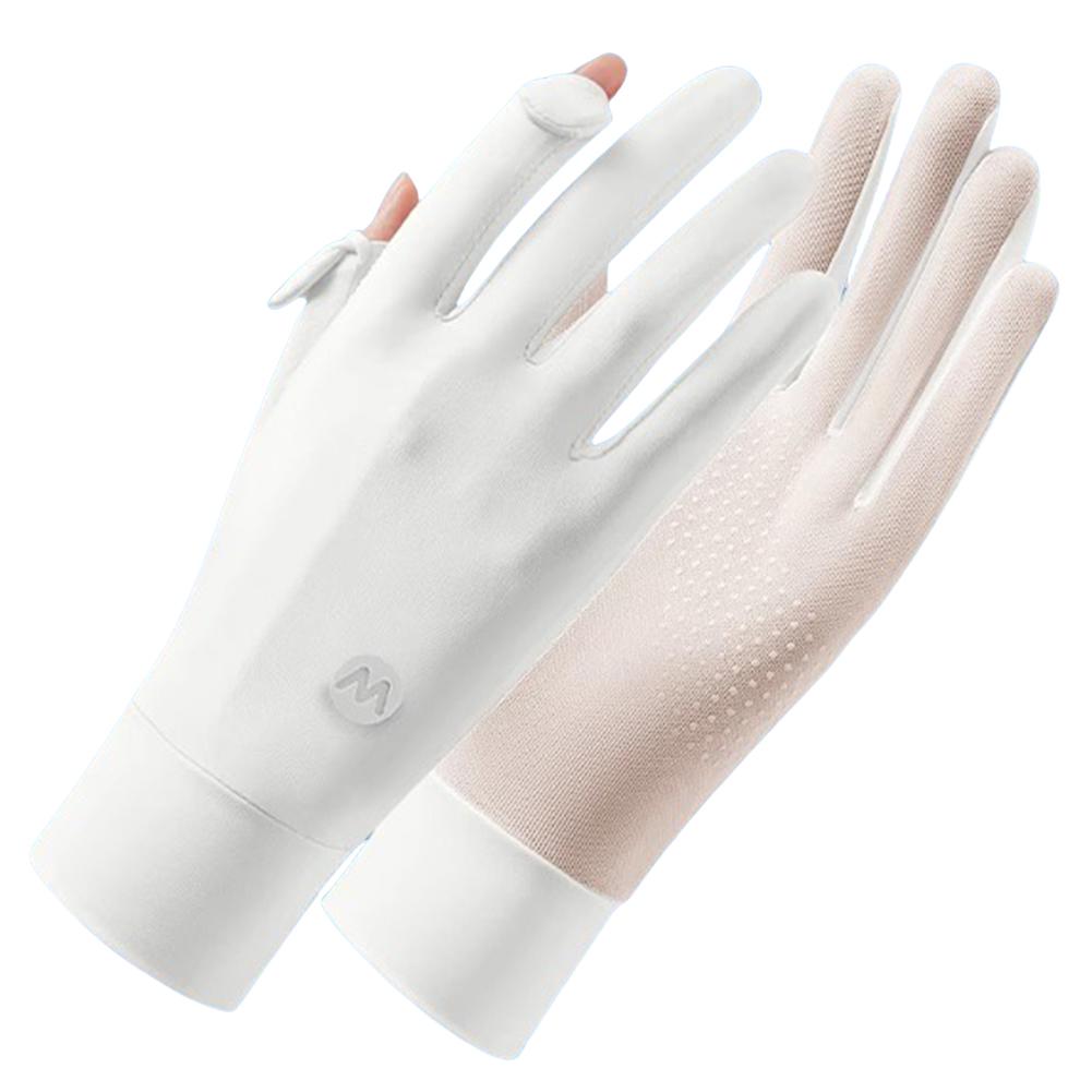 Women UV Sun Protection Gloves Full Finger Touchscreen Driving Gloves Breathable Ice Silk Cycling Gloves Non Slip for Summer