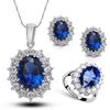 Fashion Sapphire Jewelry Set With Blue Rhinestone Decor For Women Spring