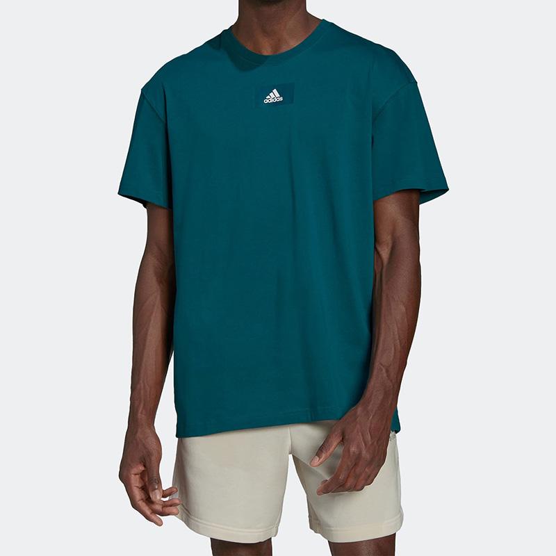 Adidas Pure Round Neck Short Sleeve T-Shirt Men Tops Green HE4356