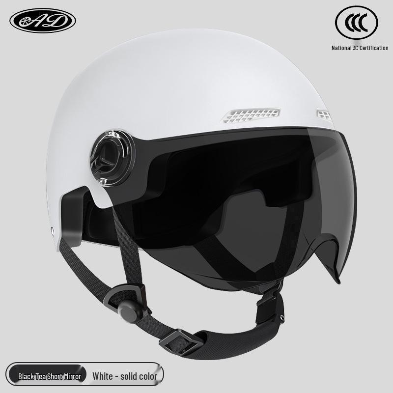 Certified Electric Motorcycle Safety Helmet for Men & Women, Gray, All-Season, Sun Protection