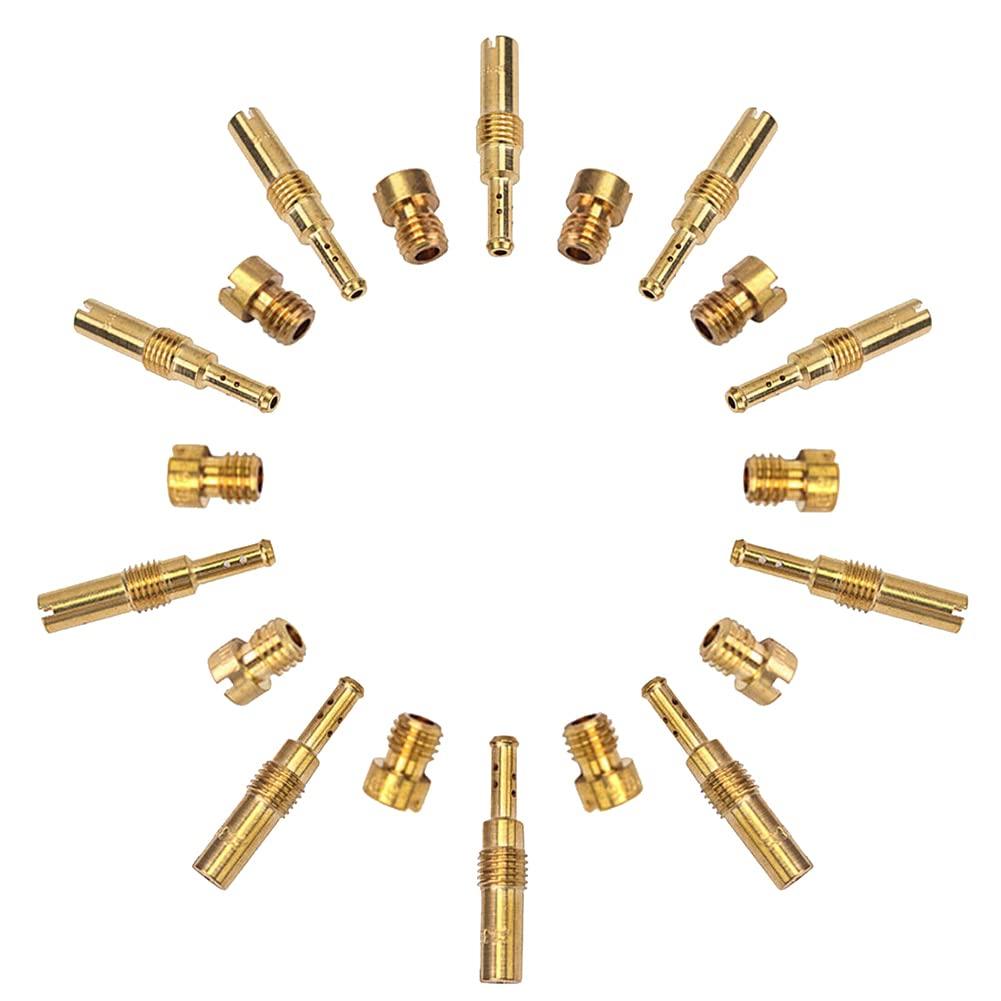 BYSL 10 Pcs Carburetor Main Jet Kit & 10 Pcs Slow/Pilot Jet PWK Keihin CVK PWM KSR Bi-Carburetor, 500293848