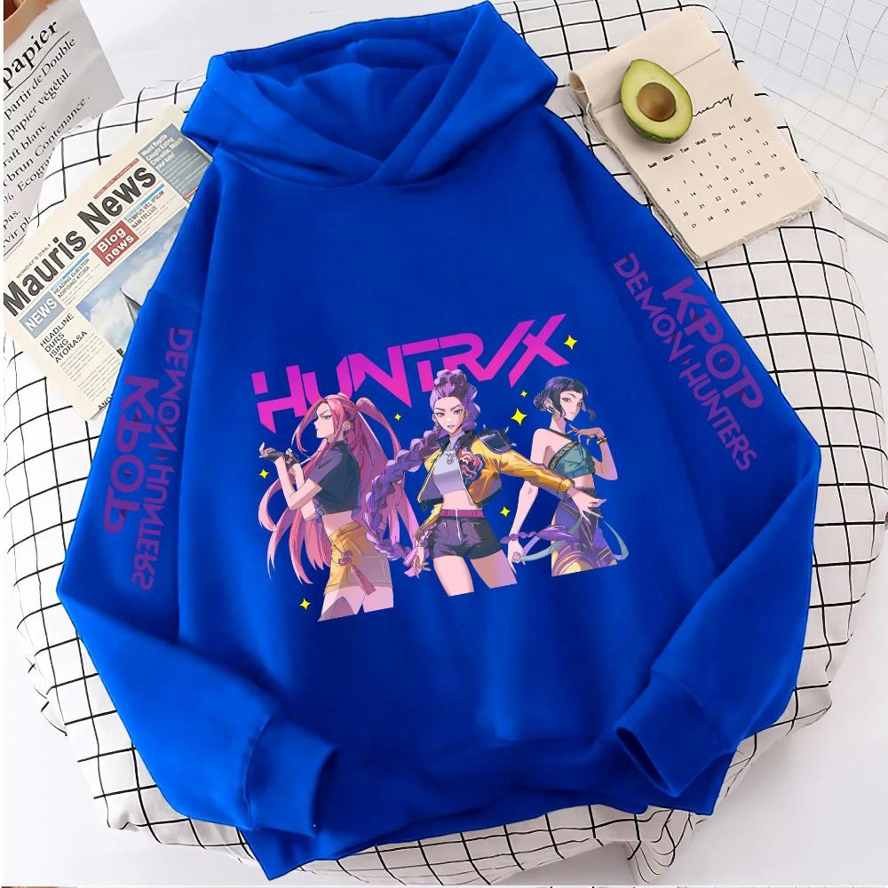 Korean Popular Demon Hunter Children's Hoodie Casual Girl Clothing Autumn and Winter Cute Cartoon Warm Children's Clothing