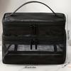 1pcs Mesh Makeup Bag Travel Cosmetics Storage Bag Large Capacity Double Layer Transparent Mesh Wash Bag