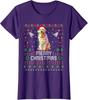 Merry Christmas Lighting Ugly Golden Retriever Ladies' Crewneck T-Shirt Unisex T-Shirt