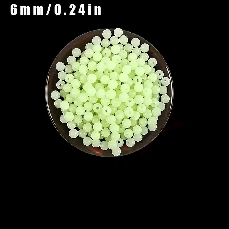 100pcs 6mm Fishsing Lumo Beads Luminous Beads Fishing Space Beans Soft Rubber Lure Light Glowing Float Balls for Outdoor Fishing Tackles Accessories