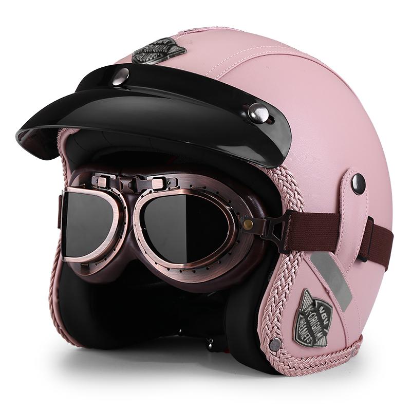 Retro Crown Prince Pedal Motorcycle Helmet Men's and Women's Four Seasons Cycling Motorcycle Electric Car Three-quarters Helmet