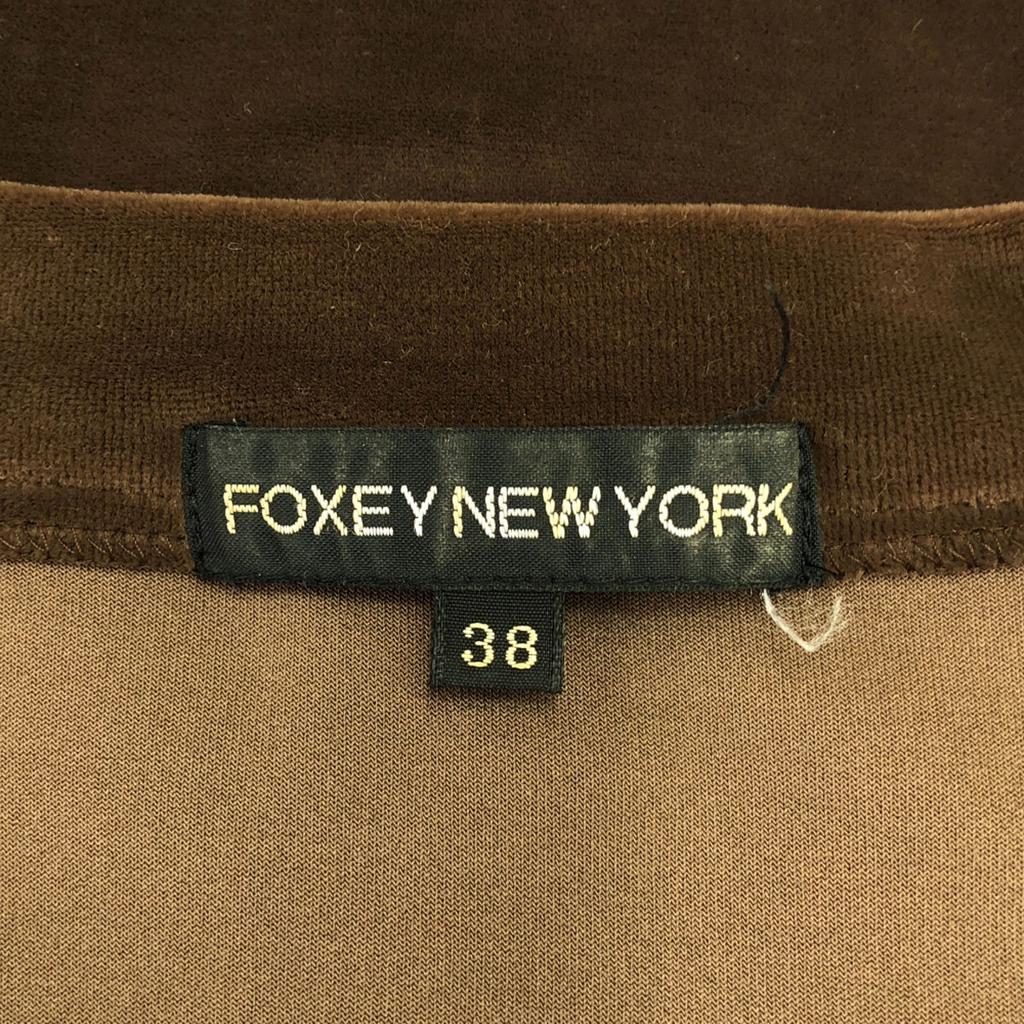 FOXEY NEW YORK made in Japan Long sleeve Velor cardigan 38 Brown Women Used