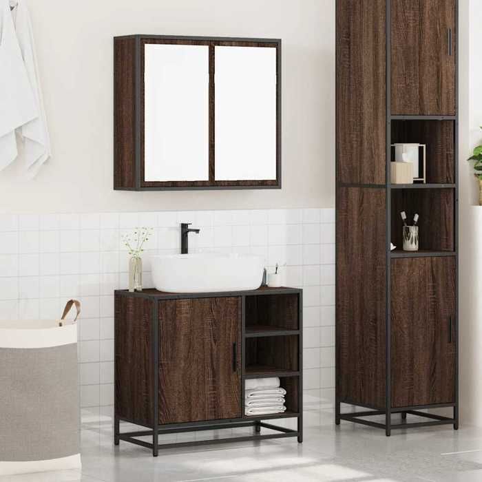 VidaXL Ensemble de meubles de salle de bain 2 pcs Chêne marron 3300909