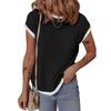 Women's Fashion 2026 Summer New Round Neck Knitted Twist Top Casual Color Block T-shirt