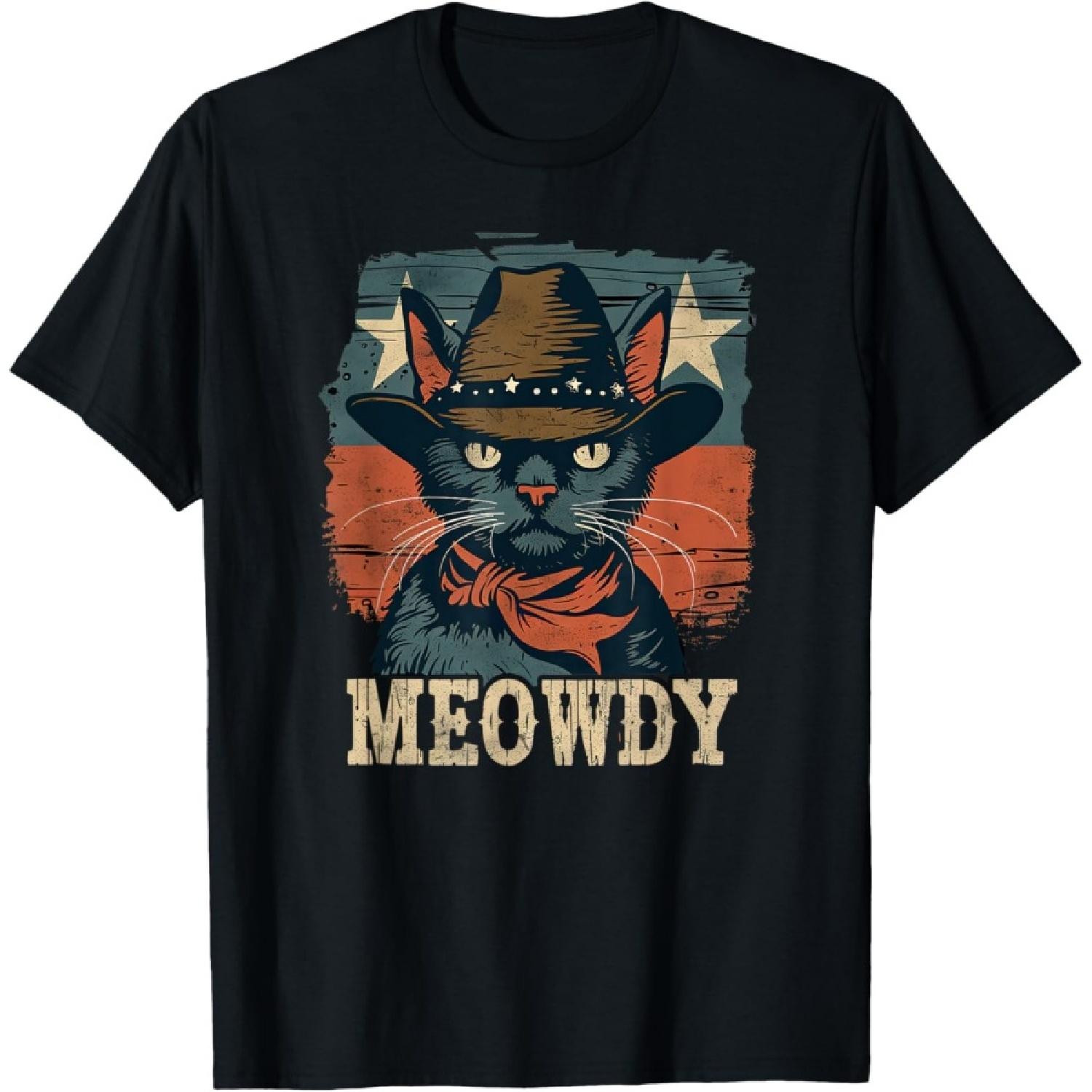 

Meowdy Cat, Cowboy Kitten, Country Music T-Shirt XXXXXL чорний