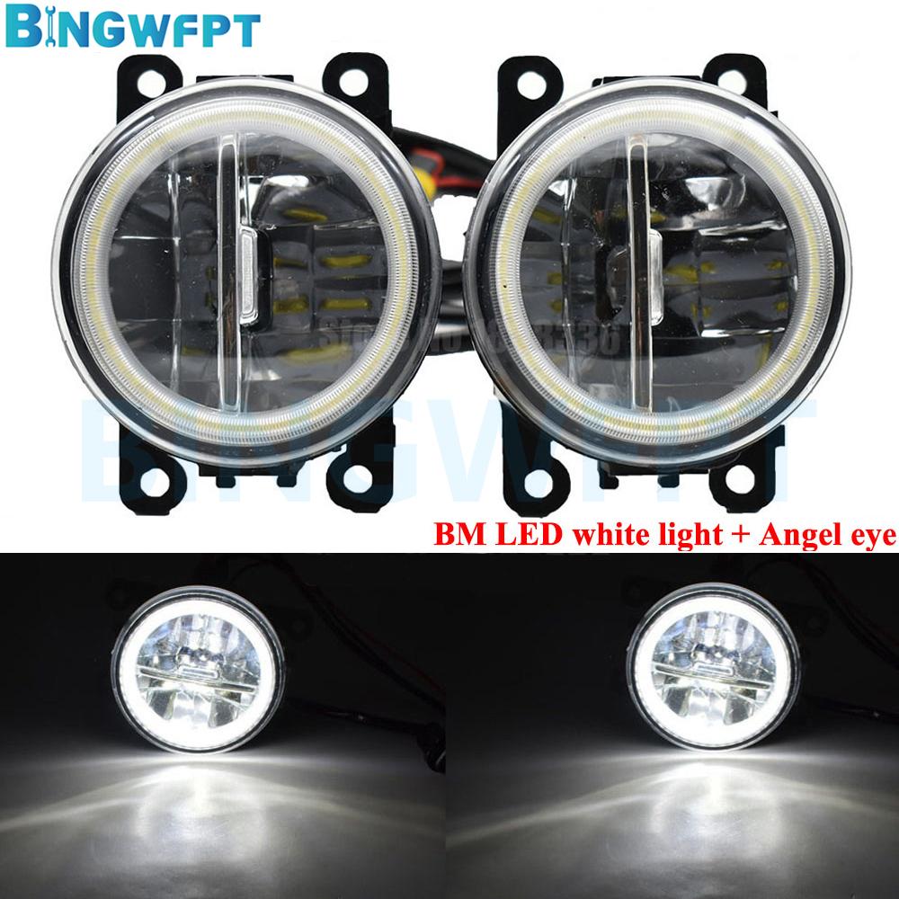 2PCS Fog Light Angel Eye Daytime Running Light For Ford Ranger 2012 Fusion Estate JU 2002-2008 Fog Lamp Assembly H11 LED 12V