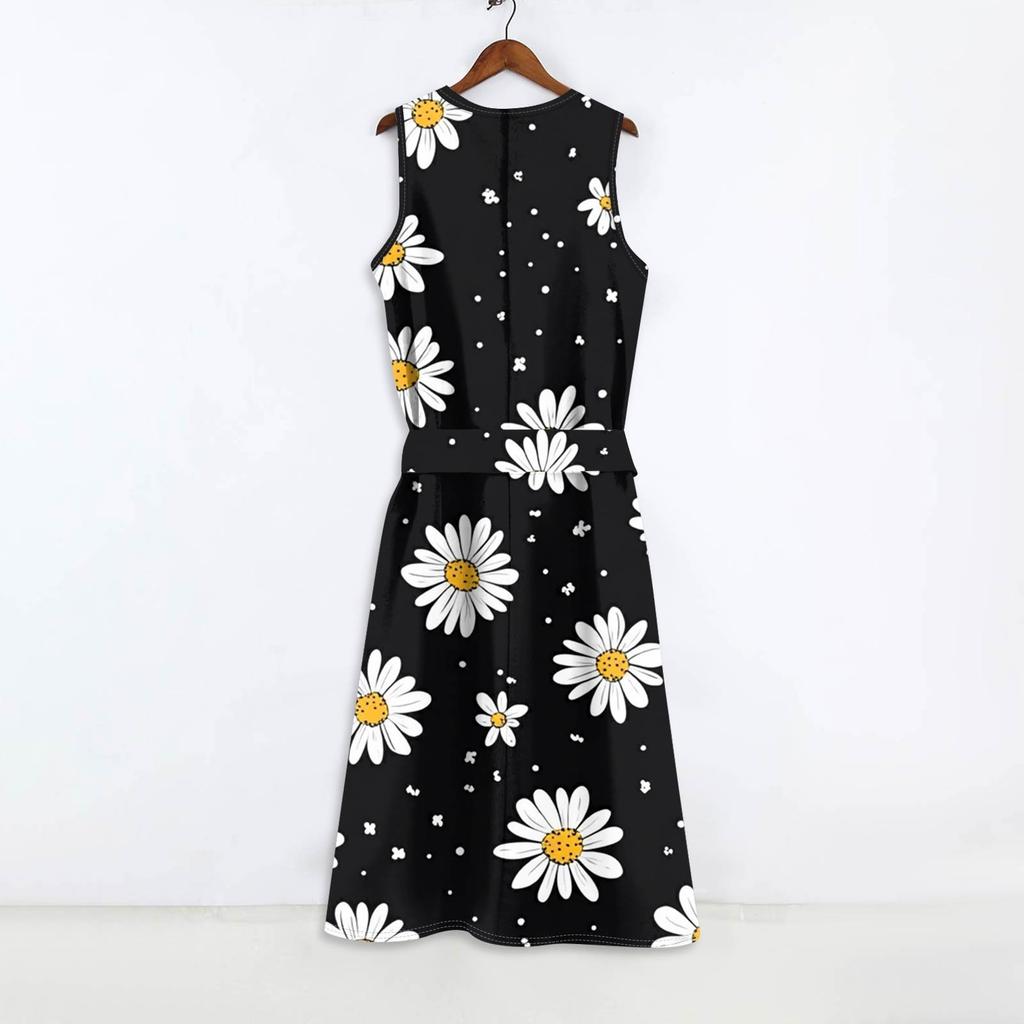Abito Boho Senza Maniche Da Donna Casual Vestibilità Ampia Abito Estivo Stampato
