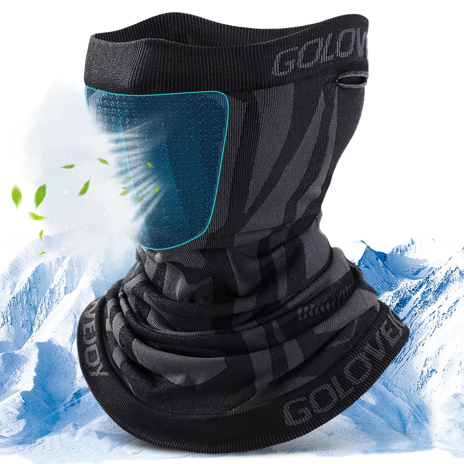 

Candybay Neck Face Cover with Ear Loops for Winter Air Mesh Perfect for Outdoor and One Size Fits Unisex Men s Warmer, [Ultra-Lightweight Fog-Proof чёрный