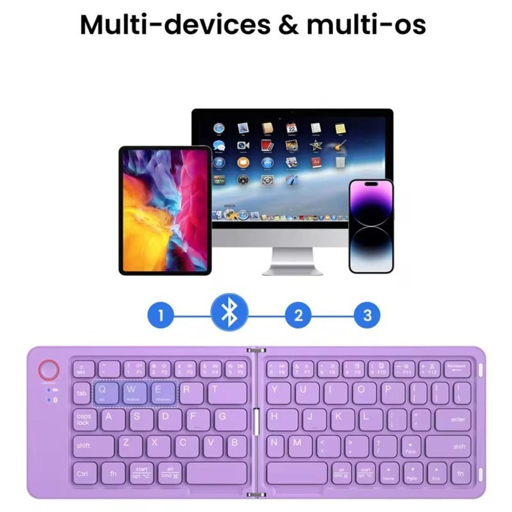 Foldable Mute Bluetooth Keyboard Wireless Computer Fittings Mini Keyboard for IOS/Android/Windows