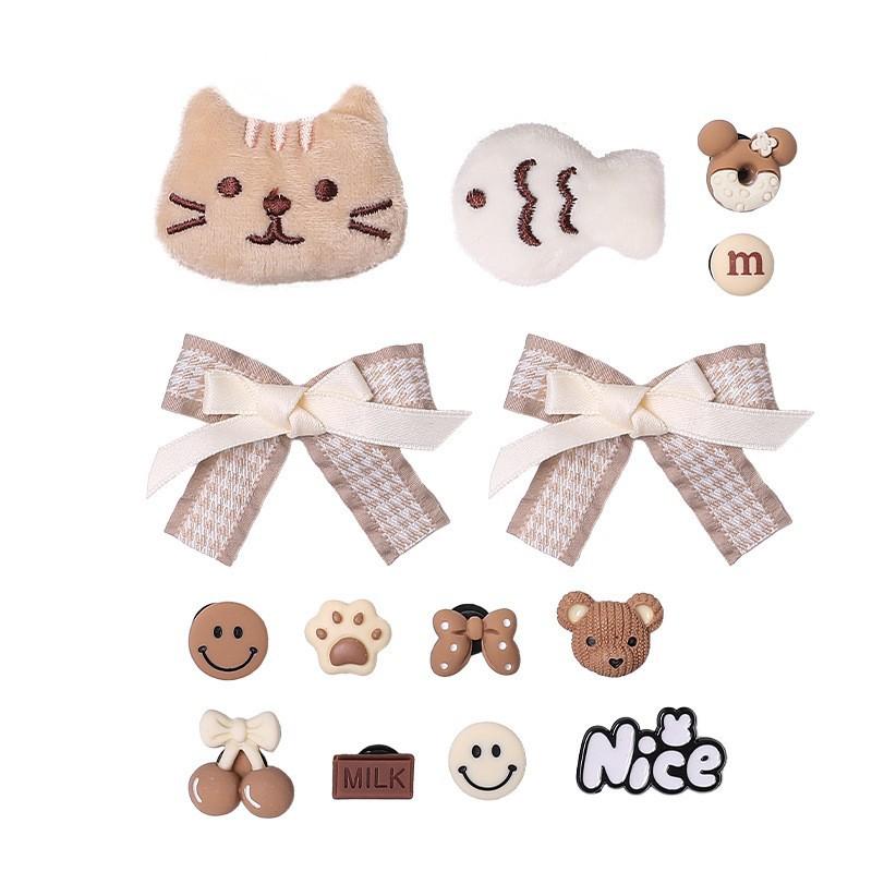 

Кошка и рыба DIY аксессуары обувь с отверстиями модный тренд лето новая носка нескользящие дезодорирующие головки для сумки шлепанцы 35/36