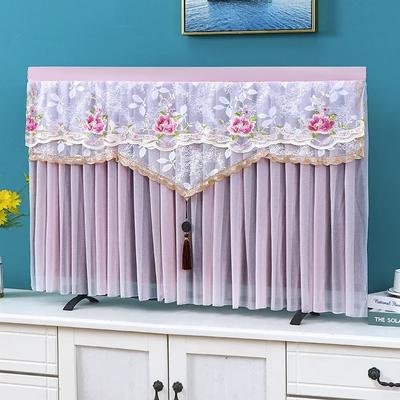Yeni Model Açıldığında TV Kapağını Çıkarmaz Çıkarılamayan TV Kapağı Toz Kapağı Dantel İşlemeli Askılı TV Seti