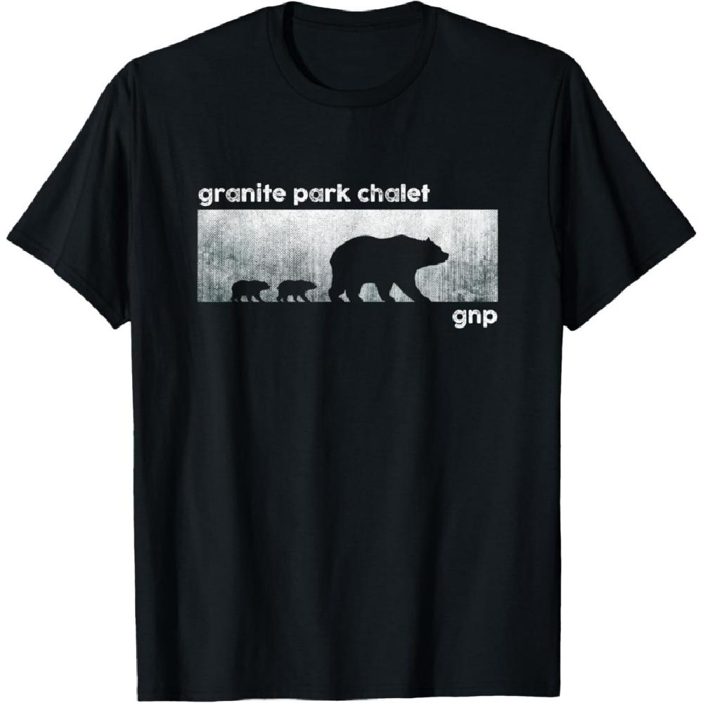 Granite Park Chalet Glacier National Park Grizzly Bear Cubs T-Shirt XXXXXL чёрный