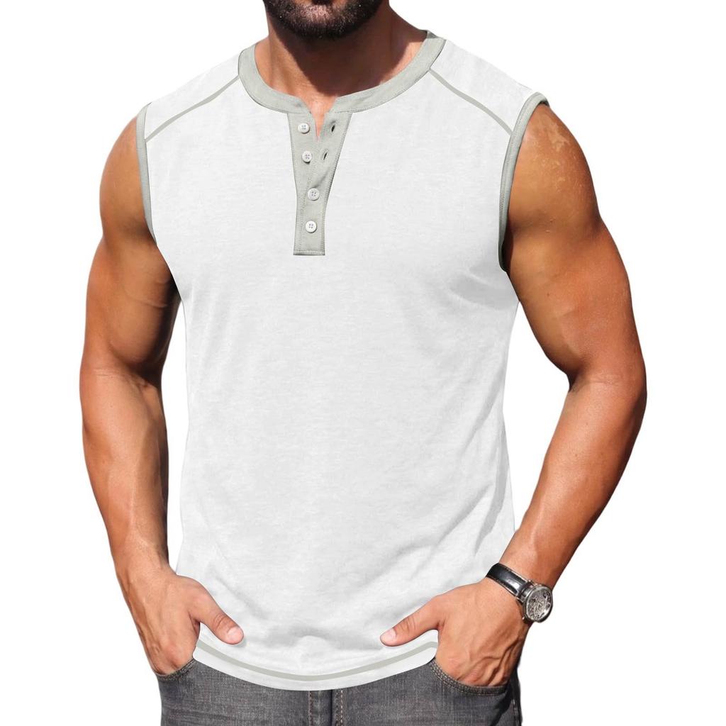 Herren Sommer Tanktop - Ärmelloses Lässiges Sportshirt für Fitnessstudio und Laufen