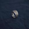 Yin Taifei Men's Retro Distressed Silver Navajo Totem Open Ring