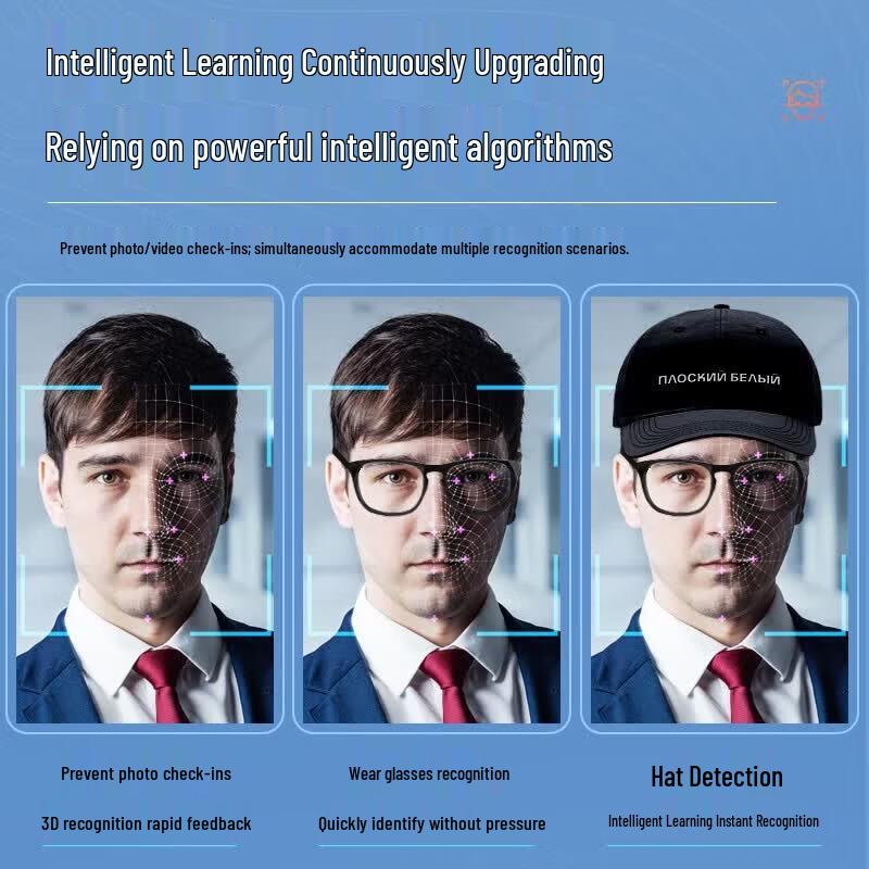 8-inch Dual-Camera Face Recognition Attendance & Access Control System CN Plug (adapter Included)